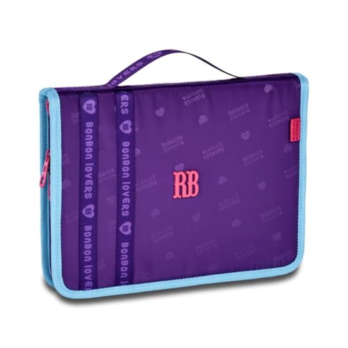 Estojo Fichário Rebeca Bonbon Organizador Grande com 92 Espaços para Lápis (Roxo)