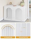 Hzuaneri Hundekäfig Möbel, 108 cm Hundebox für Zuhause, 3 Türen, Bogentür, Moderne Hundebox Indoor für Hunde, Beistelltisch, Hundekäfig Hochbelastbar, 108 x 64 x 76 cm, Weiß DFC86013W