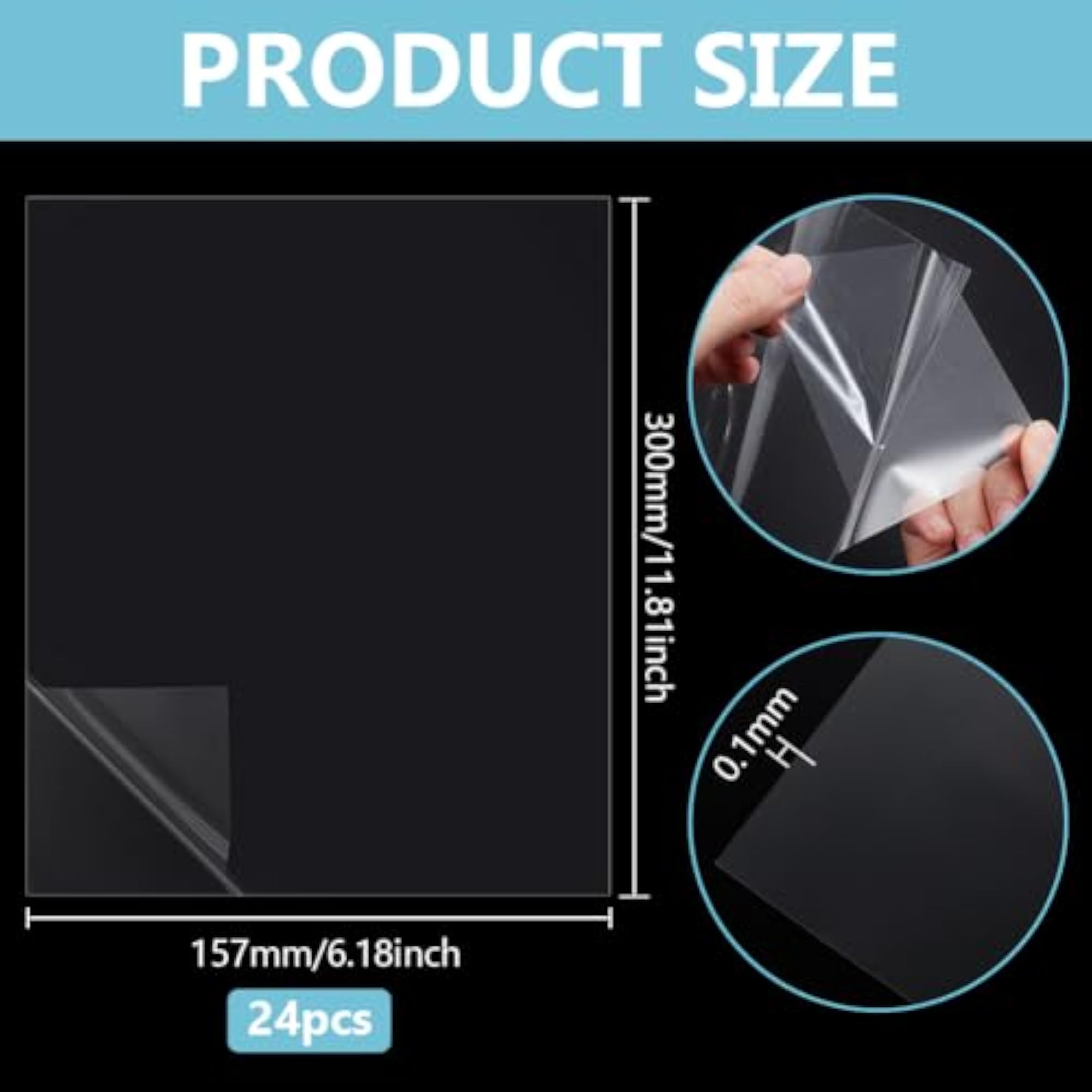 24 Pieces Double Sided PET Adhesive Paper for Crafts