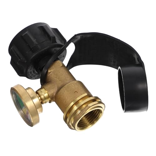 SUPVOX Propane Tank Adapter with Pressure Gauge Gas Tank Convert Head for Camping Stoves Grills and Outdoor Appliances Durable Construction for Long Term Use Easy Monitoring