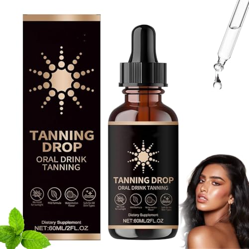 Tanning Drops to Drink Face Tan Drops without Sun Damage Drinkable Tanning Bronzing Drop for Body & Face Natural Skin Tone Enhancer All Skin Types 60 ml (1 PC)