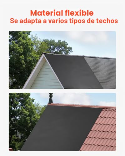 Miniatura 6 de Vevor Membrana Para Techos 4,572 X 7,62 M, Lámina De Epdm De 1,14 Mm, Impermeabilización De Cocheras, Duradera Y Resistente A La Intemperie, Base Para Autocaravanas, Techos Y Estanques, Negro