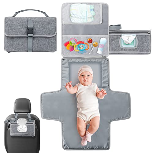 La Mejor Lista de Cambiadores disponible en línea. 42 Cambiador para Bebé, Cambiador de Pañales Impermeable Portátil, Cambiador de Viaje Reutilizables y Lavables, Kit de Cambio de Pañales con Bolsillo para Toallitas Ideal para...