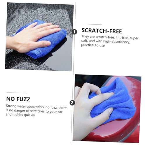 Microfibre bleu sans peluches GARVALON serviettes pour essuyage sans rayures