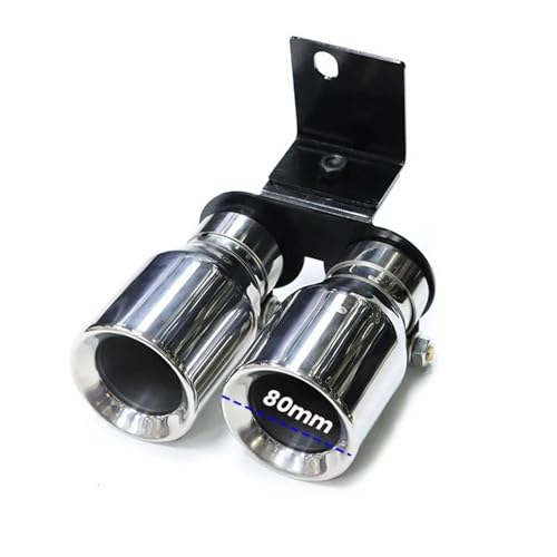Embouts de tuyau d'échappement Silver 80mm finition miroir pour pare-chocs F30 F31 320i 330i