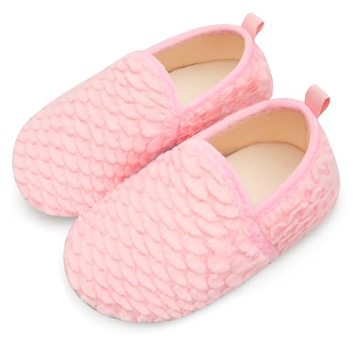 Scurtain Unisex Big Kids Little Kids Slippers Socks Artificial Woolen Slippers with Non-slip Rubber Sole for Big Boys Girls Little Boys Girls