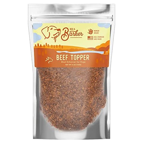 Beg & Barker Beef Dog Food Topper (5 oz, Pack of 1) - Premium Meal Mixers for Dogs - Healthy Dog Food Topper - All Natural, Dog Food Seasoning - High Protein Beef Dog Food Toppers Cover