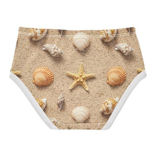 Girls Underwear Toddlers 2t Cotton Little Girl Panties Personalized Underpants Briefs Sea Shells Starfish Sandy Beach2