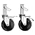 MSWY 5 Inch Scaffolding Casters, Set of 2 Heavy Duty Baker Scaffold Wheels with Dual Locking Brakes, Rubber Casters Square 1.25" Stem Replacement for 6ft Baker Scaffold, 300LBS Capacity per Caster