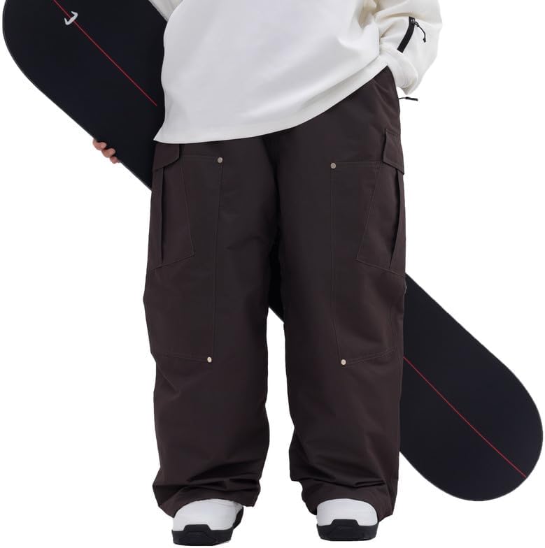 SNOWVERB Womens Mens Super Baggy 15K Waterproof Snowboard Ski Pants Workwear Loose Fit Snow Pants for Winter Sports