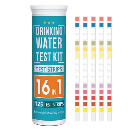 16 in 1 Water Testing Kits, 125 Strips Water Quality Test Testing for PH Hardness Chlorine Iron Lead Copper Nitrate Nitrite Etc
