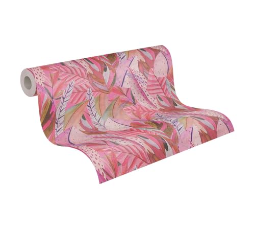 Livingwalls Anna D'Andrea Vliestapete Floral 10,05 m x 0,53 m - Pink, Lila, Rosa, Bunt - Tapete Dschungel - 782203
