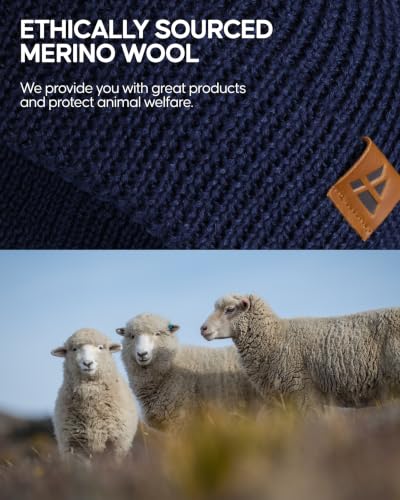 Image of DANISH ENDURANCE Merino Wool Beanie, Warm Winter Hat for Outdoors