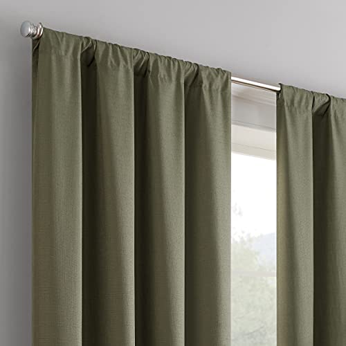 Eclipse Kendall Modern Blackout Thermal Rod Pocket Window Curtain For Bedroom Or Living Room (1 Panel), 42 In X 84 In, Artichoke #TOP2