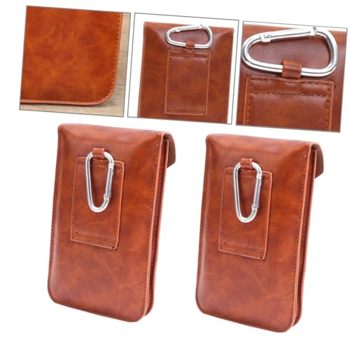 PACKOVE Phone Pouch PU Cellphone Bag for Secure Storage of Earphones and Essentials Stylish Design for Everyday Use Compact Waist Pack for Men