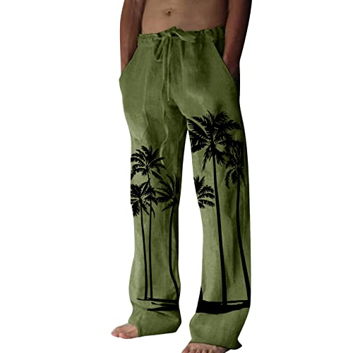 Herren Freizeithose Casual Sommerhose Strandhose,Graue Sweatpants,Leinenhose Orange,Jogginghose aus Seide,Pailletten Jogginghose,Jogginghose Grau, verde, 3XL