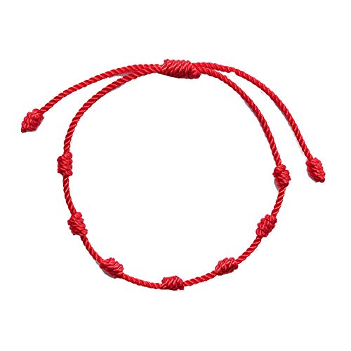 Loialpupy Pulsera de 7 nudos de cordón rojo, accesorio para fiestas, playa, citas, baile, yoga, oficina, Navidad, día de San Valentín, Día de la Madre Cover