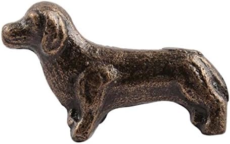Set of 4 Dachshund Dog Iron Cabinet Knob in Antique Brass
