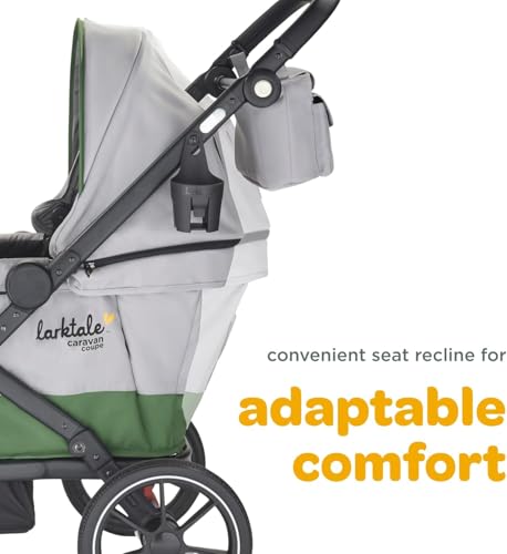 Image of Larktale Caravan Coupe Quad, Byron Black - Compact Stroller Wagon for Kids & Babies - Seats up to Four Passengers with 215 lbs. Total Weight Capacity - Dual Sun Canopies - 2024 Version