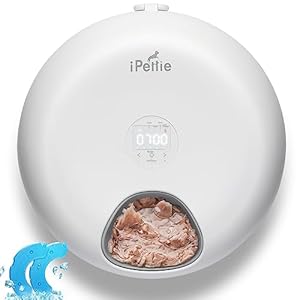 iPettie Donut Frost 6 Meal Cordless Automatic Pet Feeder, Dry & Wet Food Automatic Cat Feeder with Two Ice Packs, Rechargeable Massive Battery, Programmable Timer, Holds 6 x ½ lb. of Food