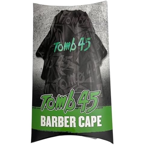 Tomb 45 Barber Cape - Hair Cutting Cape with Stretch Clip Neck - Full Size Cape for Hair Cutting Cover