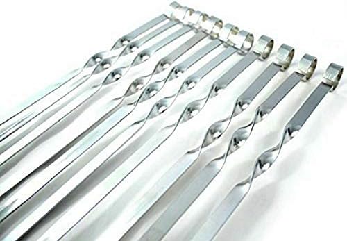 SI 12X 56cm LONG METAL BBQ BARBECUE KEBAB FOOD MEAT GRILL STICKS SKEWERS COOKING 60CM LONG