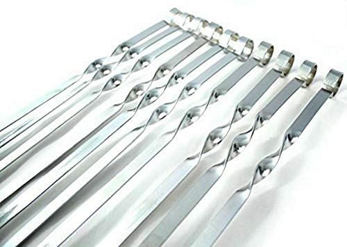 SI 12X 56cm LONG METAL BBQ BARBECUE KEBAB FOOD MEAT GRILL STICKS SKEWERS COOKING 60CM LONG