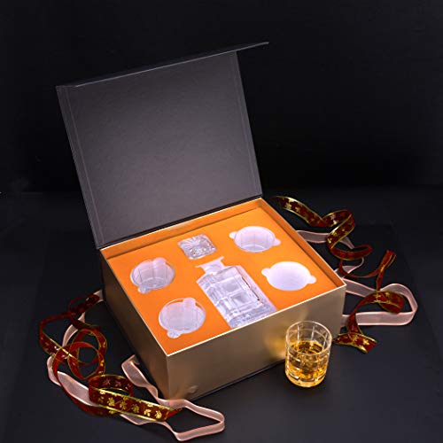KANARS Whisky Karaffe und Gläser Set, 800 ml Whiskey Dekanter mit 4x 300 ml Gläser, Bleifrei Kristallgläser, 5-teiliges… – Bild 6