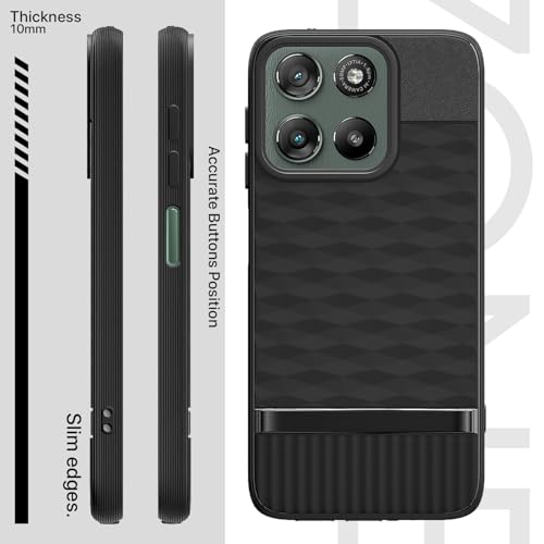 Image of Pikkme Back Cover for Motorola Moto G67 Power 5G / G57 Power 5G Camera Protection 3D Hexa Cube Design Silicone Protective Bumper Case (Black)
