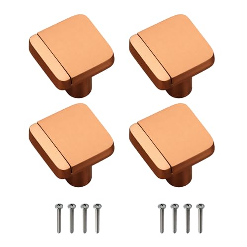 Image of VOLO Rose Gold Cabinet Knob /Drawer Cabinet Knobs /Wardrobe Door Knobs /Cupboard Drawer Pull Handle /Kitchen Drawer Knob /Pulls (Knob S-175), Rose Gold (4)