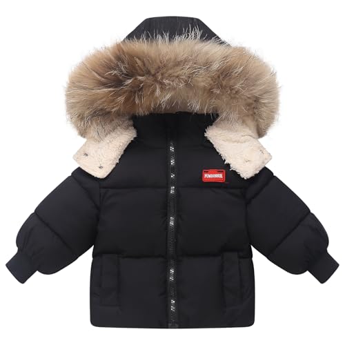 Toddler Winter Coat Baby Puffer Jacket Hoodie Snow Boy Thick Outerwear Clothes