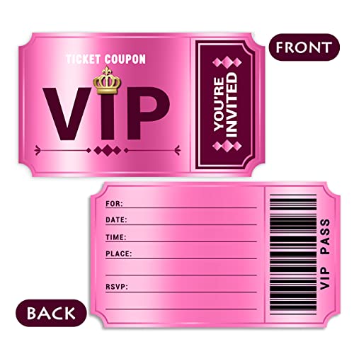 20 Double-Sided Design Birthday Party Invitations With Envelopes，Movie Vip Party Invitations, Baby Shower Party Invites Supplies Favors（Rose Red） #TOP1