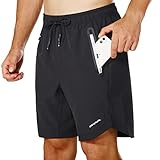 GRAMVAL Men's Workout Shorts, Fitted Weightlifting Bodybuilding Moisture Wicking Shorts with Zipper