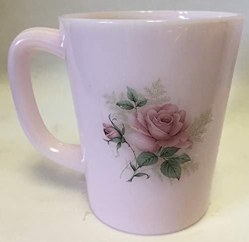 Coffee Mug w/Cabbage Rose - Mosser Glass USA - Rosso Exclusive (Crown Tuscan)