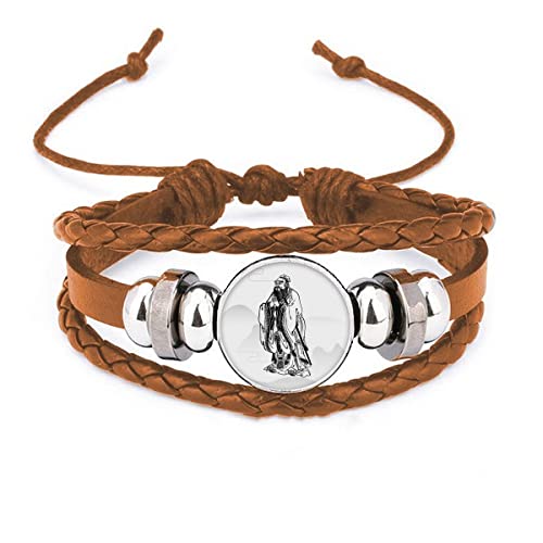 Bracelet en cuir Lao Tzu Dao China ornemental idée cadeau spirituel