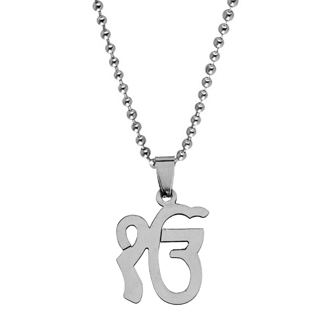 M Men Style Religious Sacred Ek Onkar Guru Nanak Sikh Locket With Chain Sterling Silver Stainless Steel Pendant Necklace Chain For Men And Women