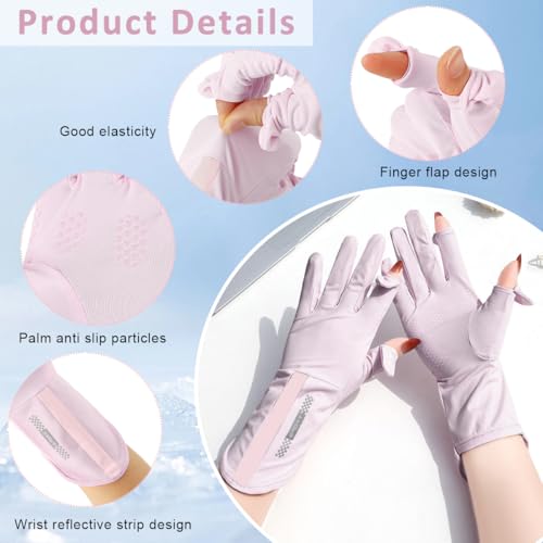 Image of PALAY Sun Protection Gloves UPF 50+ Summer Bike Gloves for Women Bike Riding Driving Golfing, Breathable Nylon Outdoor Hand Glove with Wrist Extension, Touch Screen Design (Purple)