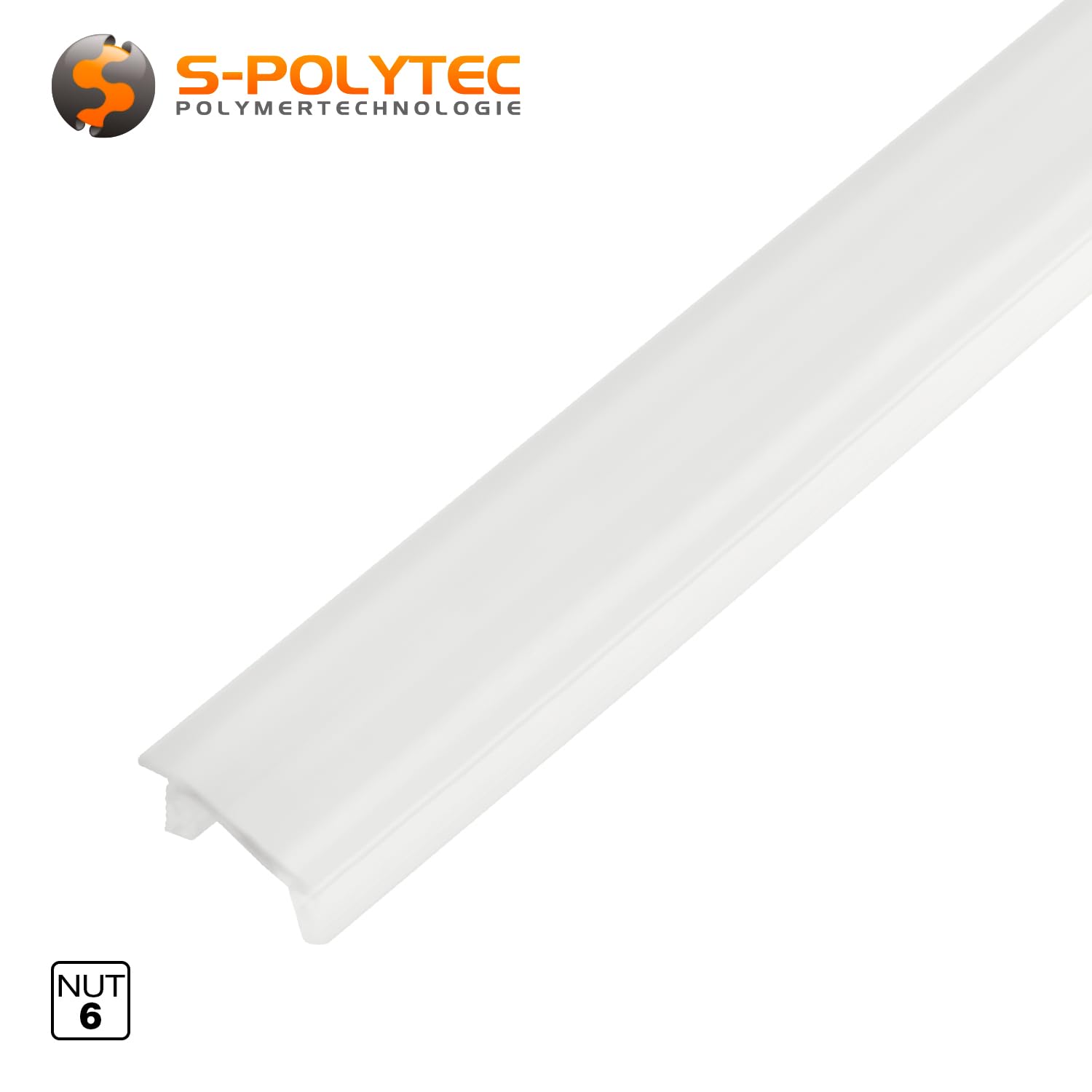 S-Polytec Abdeckleiste, Abdeckung, Staubschutz, Abdeckprofil, Nutenprofil transparent opal NUT 6, NUT 8 (NUT 6 | 2 Meter, 10, Anzahl)