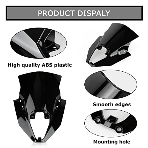 Windshield for 650 ER6F 2020-2025-PSLER Windscreen Wind Deflector Protector Fairing for 650 ER6F 2020-2025(Black)