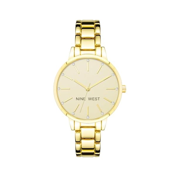 Nine West Women’s Crystal Accented Bracelet Watch
