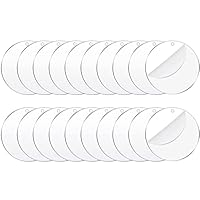 20 Stück Acrylscheibe Transparent, Klare Acrylplatte, Rund Acryl Scheibe, Ideal für die Herstellung von Schlüsselanhängern und Christbaumschmuckg(5cm)