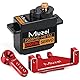 Miuzei Mini Servo RC Digital Servomotor Metallgetriebe für 1/24 Auto SCX24 AX24 Car Boot Roboter Arm 5V 180 Grad Micro Motor Lenkservo mit Mount Horn und 25cm Cable,Gewicht 12g Rot 1 Stück