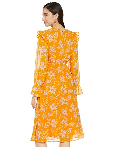 Image of pluss Women's Polyester Classic Knee-Length Casual Dress