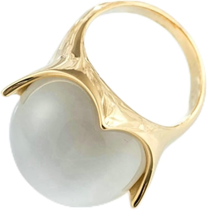 Gothic Engagement Ring, Married Ring Ball Shape with Opal Stainless Steel Appreciation Gifts for Men