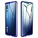 Produktbild Superyong ZTE Axon 10 Pro 5G Hülle,ZTE Axon 10 Pro 5G panzerglas schutzfolie,Stark Magnetische Adsorption Technologie Metallrahmen,Vorne und Hinten Gehärtetes Glas Transparente Case Cover-Blau