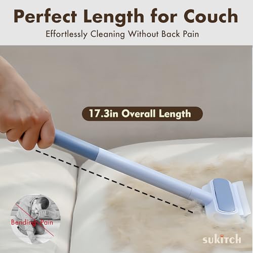 sukitch Pet Hair Remover for Couch and Furniture, 17.3-Inch Reusable Washable Lint Cleaner for Dog and Cat Hair, Long Handle for Bedding, Sofa and Fabric Surfaces by sukitch - Image 6