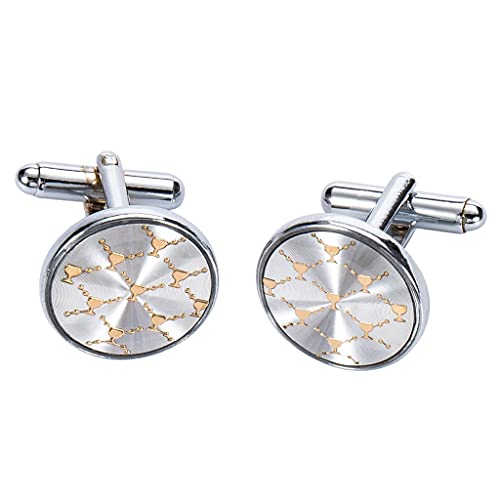 Gretd Sliver Floral Cufflinks Necktie Clip For Tie Pin For Mens Gift Classic Pattern Tie Bar Cufflinks Tie Clip Set Men Jewelry (Color : Sliver, Size : One Size) #TOP3