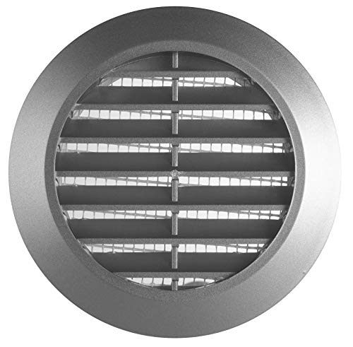 Silver Mini Round Air Vent Grille Ø 70mm with Flange and Fly Screen Ventilation Cover