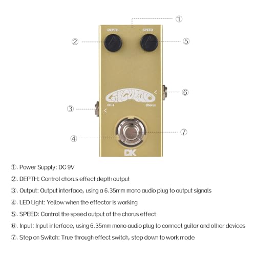 Jemora Chorus Pedal Pédale d’effets de guitare électrique True Bypass Coque métallique DC 9 V 6,35 mm Interface d’entrée/sortie Mini guitare Chorus Effector - Les Beatles, Paul McCartney, John Lennon, RIngo Starr, George Harrison Jemora Chorus Pedal Pédale d'effets de guitare électrique True Bypass Coque métallique DC 9 V 6,35 mm Interface d'entrée/sortie Mini guitare Chorus Effector – Image 4