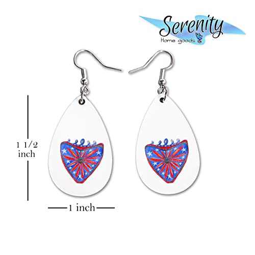 Maureen Claffy Collection | 4Th Of July Usa Dangle Earrings Set | Cute Girls Womens Jewelry Earings | Holiday Gifts | Independence Day Summer Decorations Girlfriend Wife Adorable Fashion Accessories #TOP2